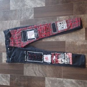 Men's gothic patch jeans
